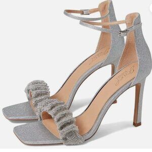 NEW IN BOX Jewel Badgley Mischka Womens RIDLEY Silver Ankle Strap 7 Medium